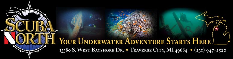 Scuba North: Your Underwater Adventure Starts Here. 13380 S. West Bayshore Dr., Traverse City, MI, 49684, 231-947-2520